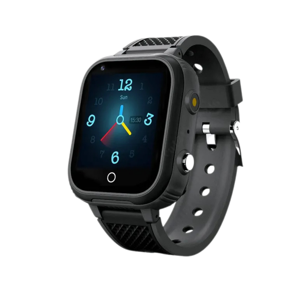NOUVEAU RICHE 4G Smartwatch für Kinder mit GPS Tracker & Telefonfunktion - Wasserdichte Kinderuhr mit SOS-Notruftaste, Kamera & Videoanruf Black