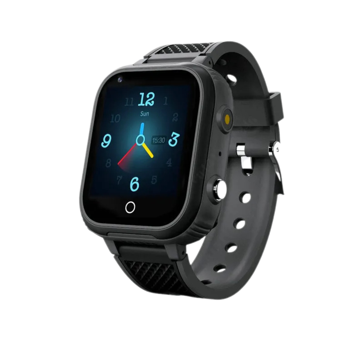 NOUVEAU RICHE 4G Smartwatch für Kinder mit GPS Tracker & Telefonfunktion - Wasserdichte Kinderuhr mit SOS-Notruftaste, Kamera & Videoanruf Black