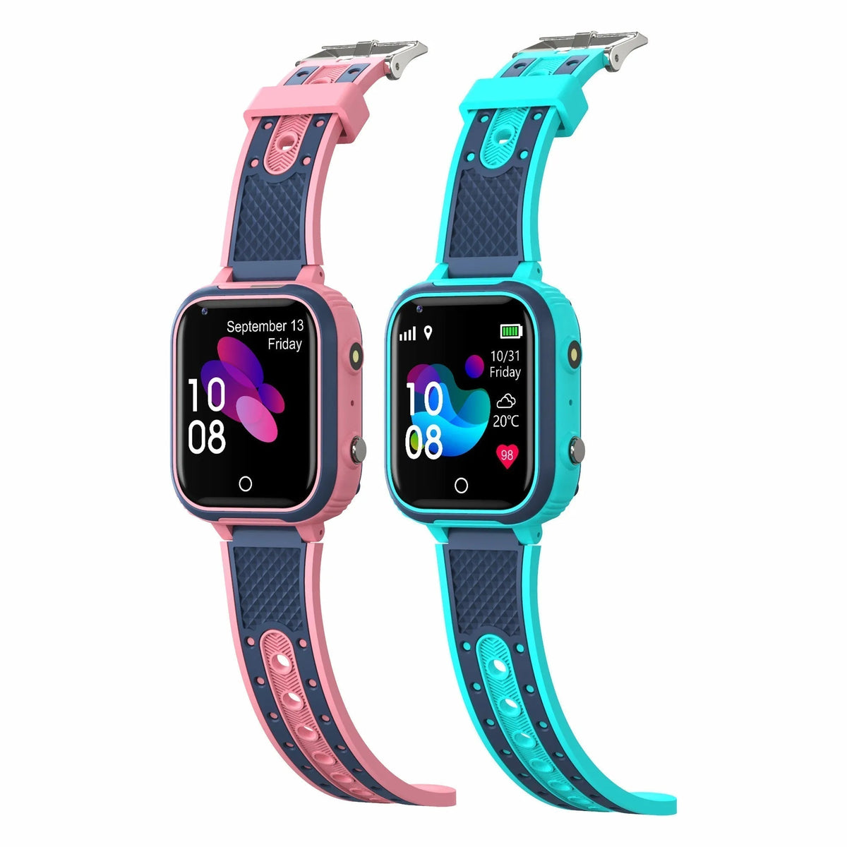 NOUVEAU RICHE 4G Smartwatch für Kinder mit GPS Tracker & Telefonfunktion - Wasserdichte Kinderuhr mit SOS-Notruftaste, Kamera & Videoanruf