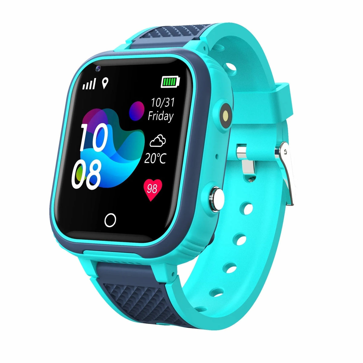 NOUVEAU RICHE 4G Smartwatch für Kinder mit GPS Tracker & Telefonfunktion - Wasserdichte Kinderuhr mit SOS-Notruftaste, Kamera & Videoanruf Blue