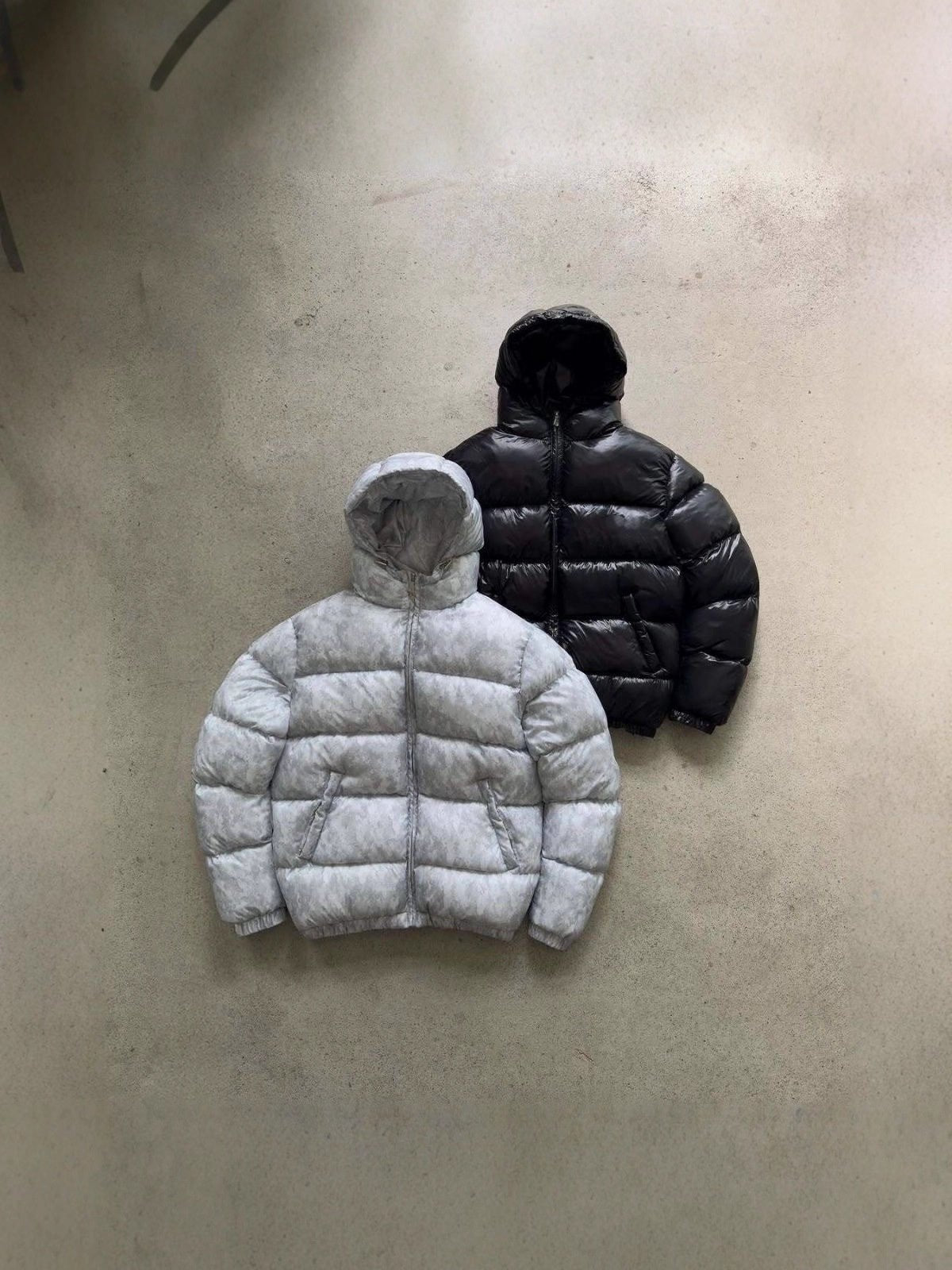 NOUVEAU RICHE Steppjacke Herren mit Kapuze – Warme gefütterte Winterjacke, Regular Fit, Schwarz oder Grau, M-2XL – Calico
