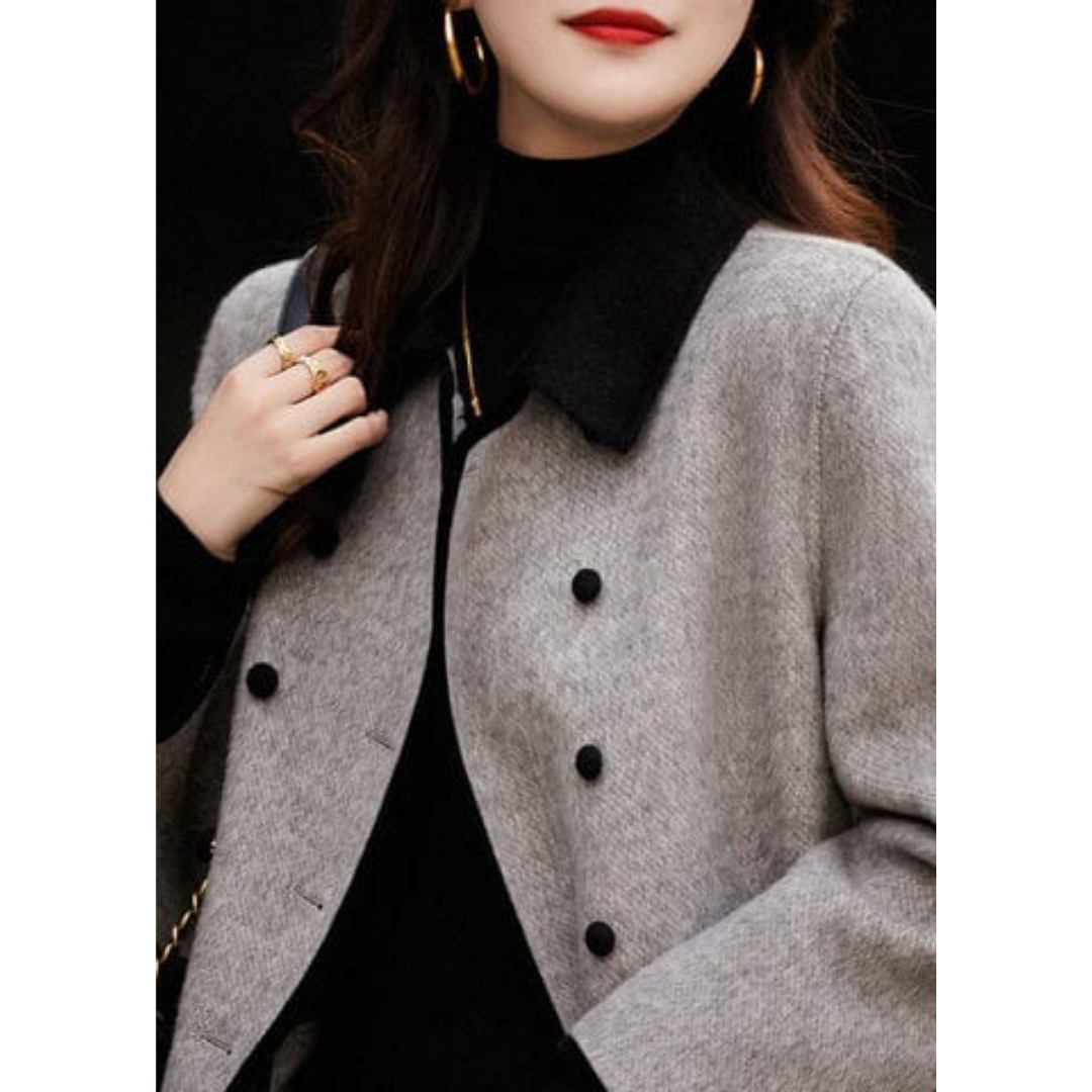NOUVEAU RICHE Trenchcoat Damen Zweireihig Lange Silhouette Weich Warm