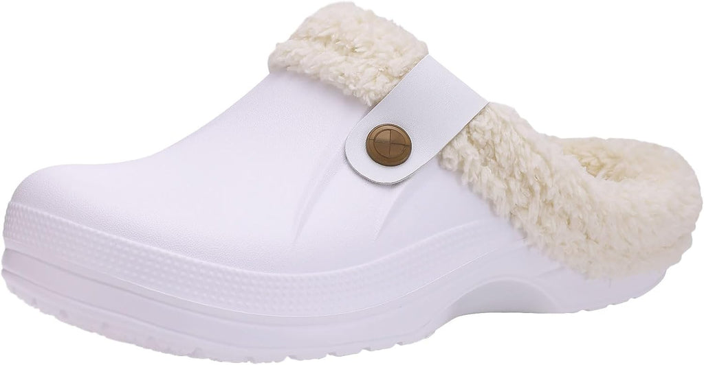 NOUVEAU RICHE Warm gefütterte Clogs – Wasserabweisende Plüsch-Gartenclogs mit Memory-Schaum & rutschfester Sohle – Marmari