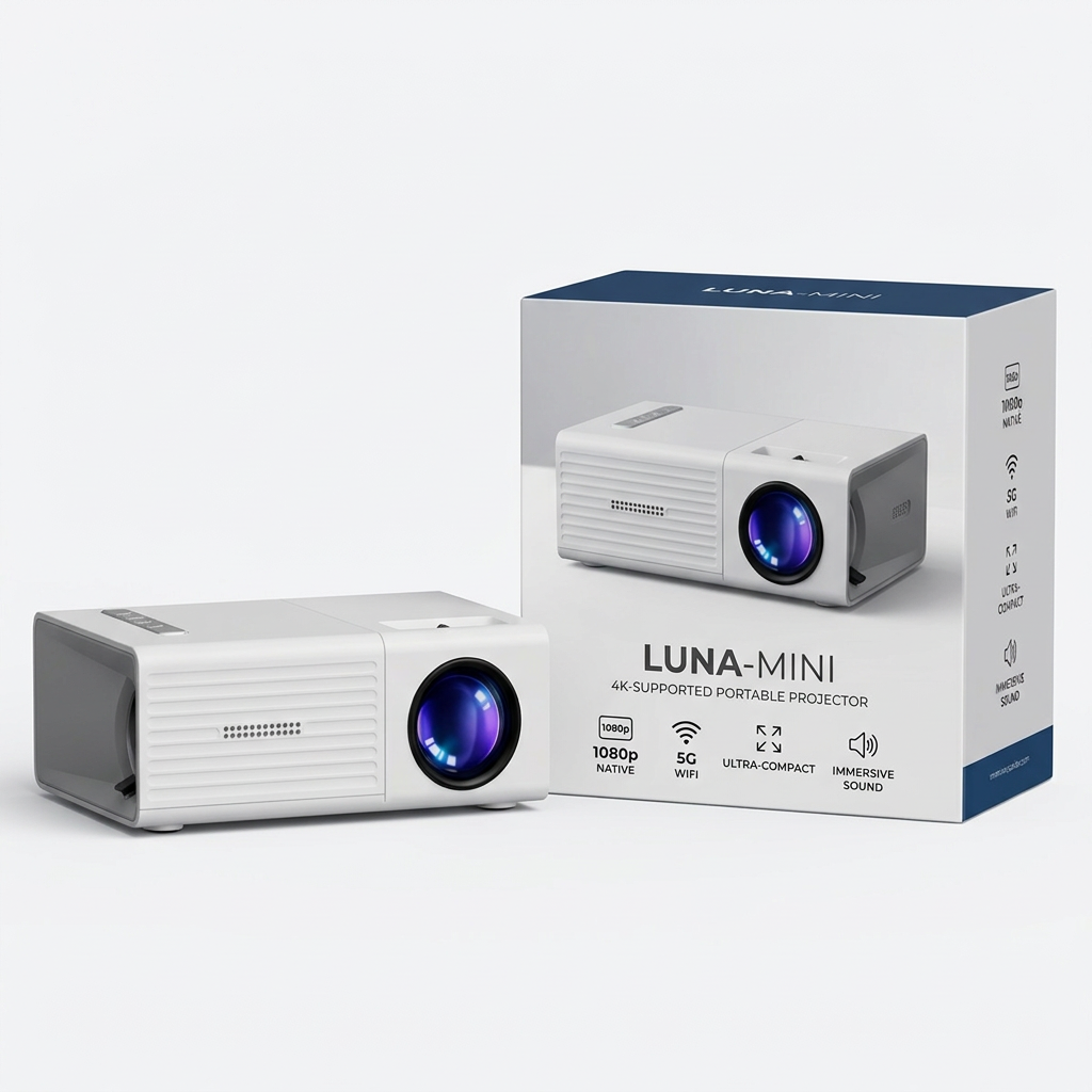 NOUVEAU RICHE Ultraheller Mini-Projektor tragbar – LED-Beamer bis 100 Zoll mit HDMI, USB & Fernbedienung – für Heimkino, Serien & Reisen