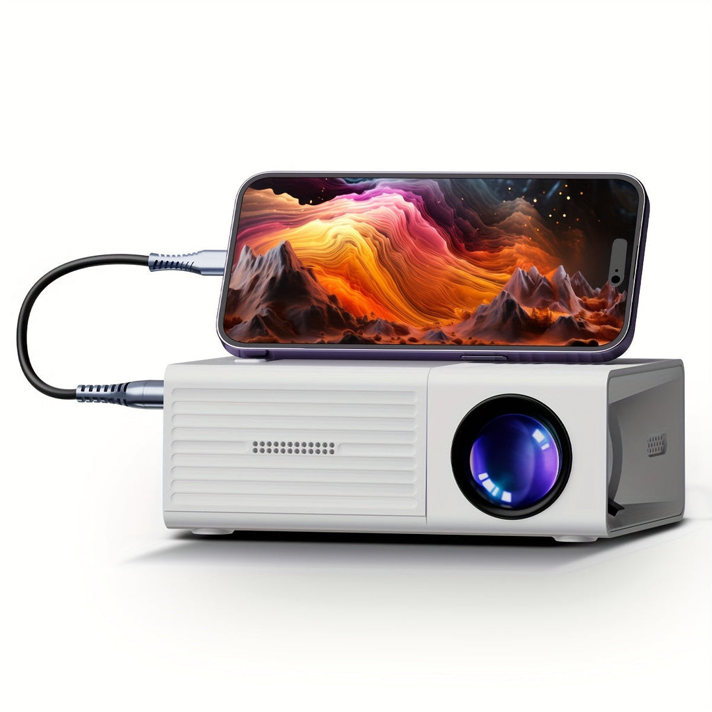 NOUVEAU RICHE Ultraheller Mini-Projektor tragbar – LED-Beamer bis 100 Zoll mit HDMI, USB & Fernbedienung – für Heimkino, Serien & Reisen