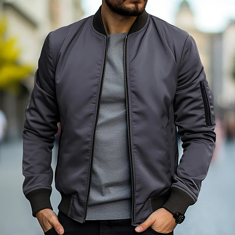 NOUVEAU RICHE Stylische Herren Bomberjacke für Freizeit und Sport – Trendige Mode für jeden Anlass Dunkelgrau