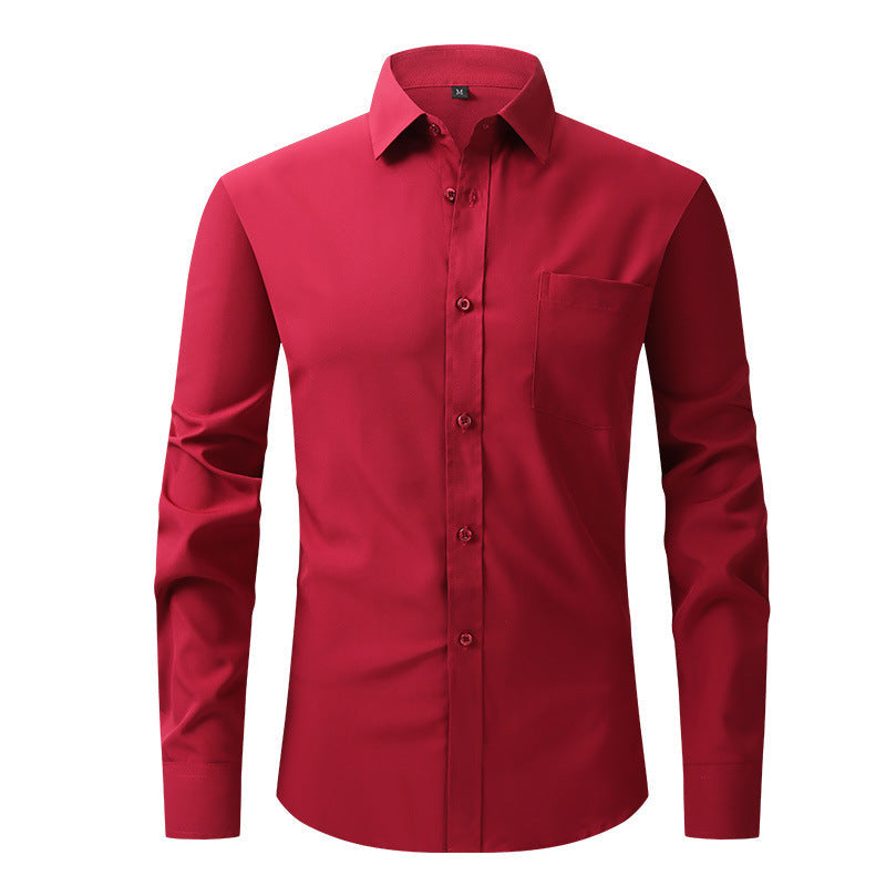 NOUVEAU RICHE Sommerhemd Leichtes Langarm Modern Fit Herren Hellblau W710 Weinfarbe