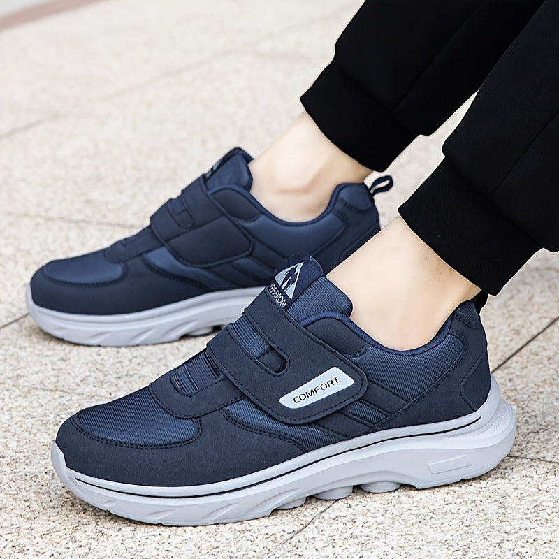 NOUVEAU RICHE Komfortable Laufschuhe mit Klettverschluss – Bequeme Sneaker mit Klett für Damen & Herren, atmungsaktiv, leicht anzuziehen – EasyStride Blau