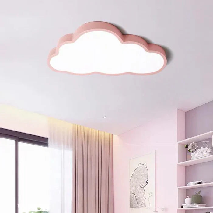 NOUVEAU RICHE LED-Deckenleuchte für Kinderzimmer – Wolken Deckenlampe für Baby- & Kinderzimmer, 49 cm, Blau, Rosa oder Weiss – CloudLight Rosa 49 cm Weiss