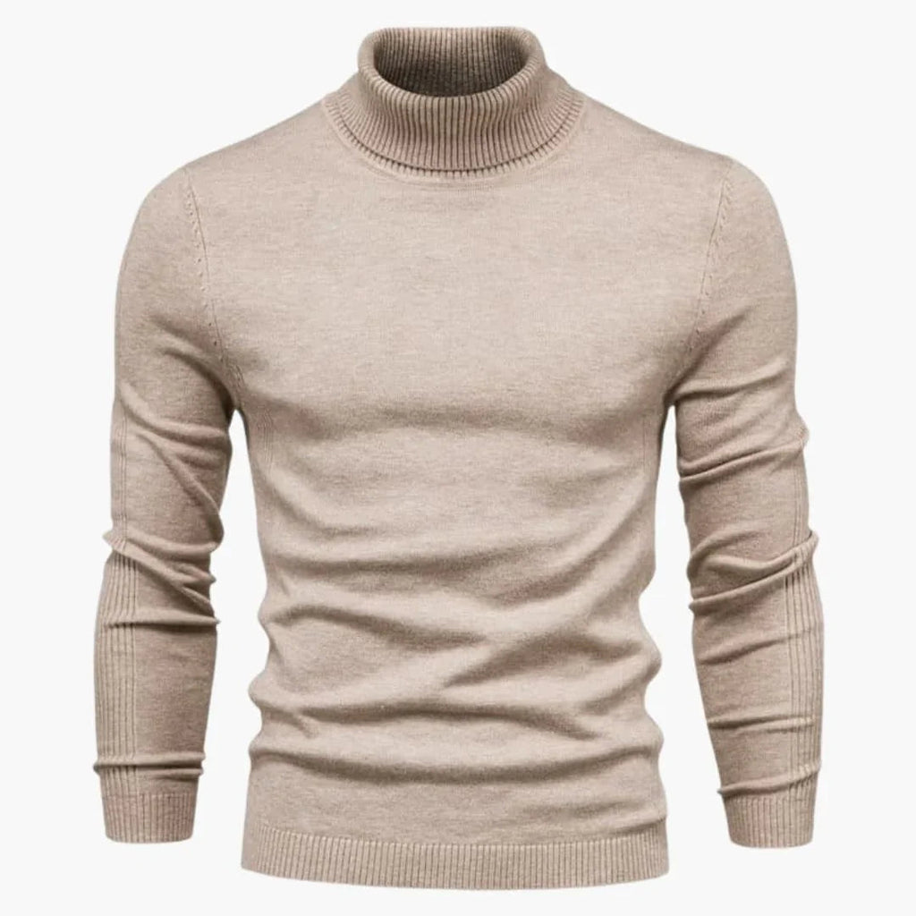 NOUVEAU RICHE Rollkragenpullover Herren Strukturmaterial Bequeme Passform Beige