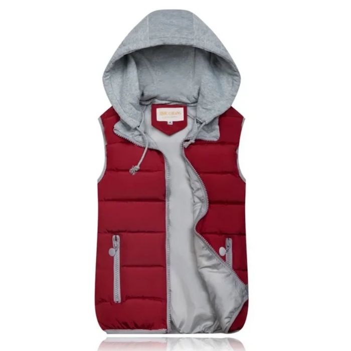 NOUVEAU RICHE Damen Weste – Bequeme Heidi-Stil Kapuzenweste für Frostige Tage Wienrot