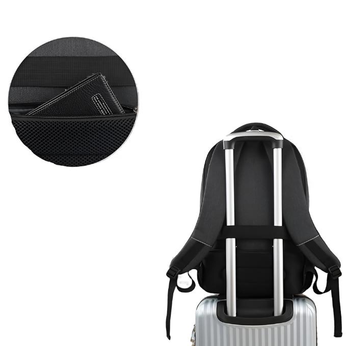 NOUVEAU RICHE Laptop Rucksack Schlank Mit USB Port Und Stil Praktisch