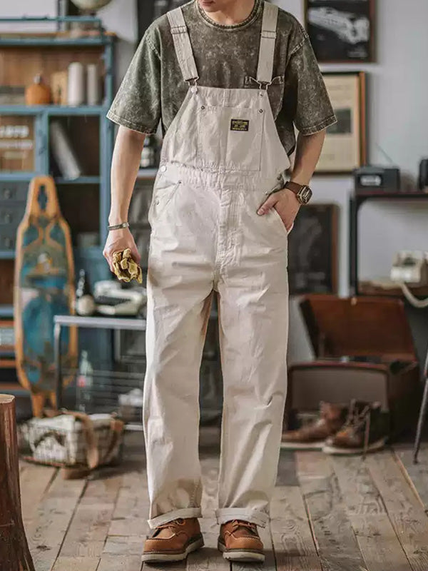 NOUVEAU RICHE Enten-Chore-Overalls für Herren mit Taschen und Komfort Weiß