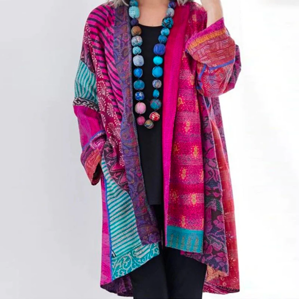 NOUVEAU RICHE Strickjacke Damen Baumwolle Sommerleicht Leichte Jacke Rosa