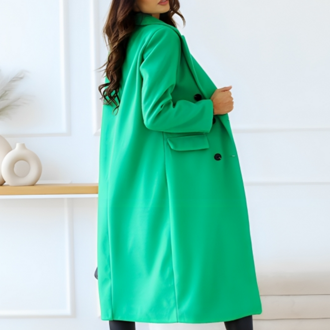 NOUVEAU RICHE Langer Wintermantel Damen Warm Viel Wärme Und Eleganz Grün