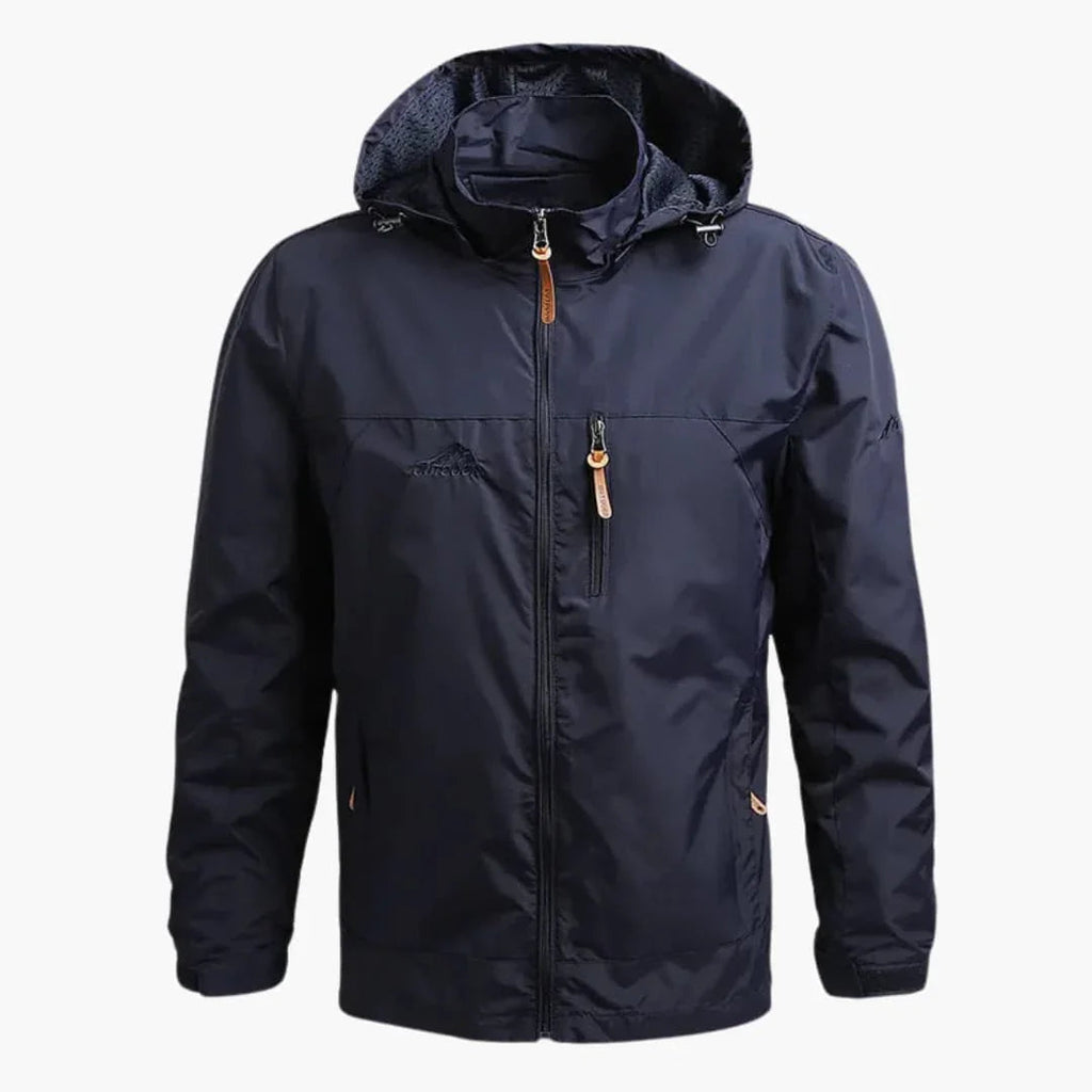 NOUVEAU RICHE Outdoorjacke Herren Verstellbare Kapuze Strukturierte Passform Blau