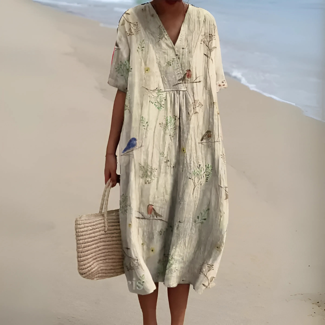 NOUVEAU RICHE Sommerkleid Blumenmuster Weit Geschnitten Leichtes Material Blume 12