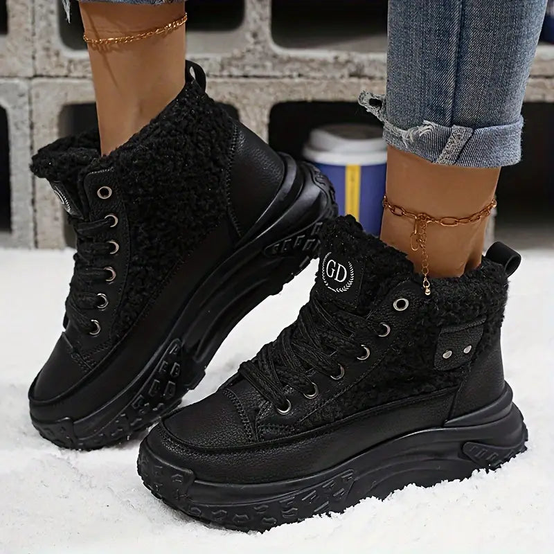 NOUVEAU RICHE Winterstiefel Warmfutter Vielseitig Alltagsbegleiter Draußen Schwarz