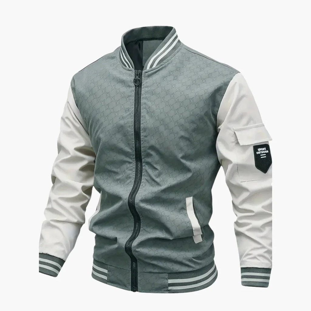 NOUVEAU RICHE Bomberjacke Herren Leichtes Material Sportlicher Schnitt Grün