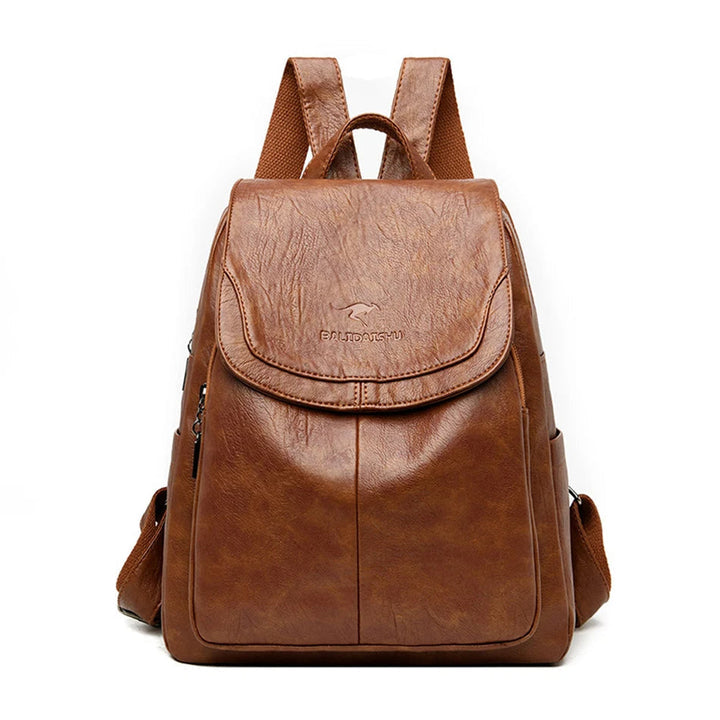 NOUVEAU RICHE Damen Rucksack – Modischer Rucksack mit Hochwertigen Verschlüssen und Schutz Gelbbraun Nur eine Größe