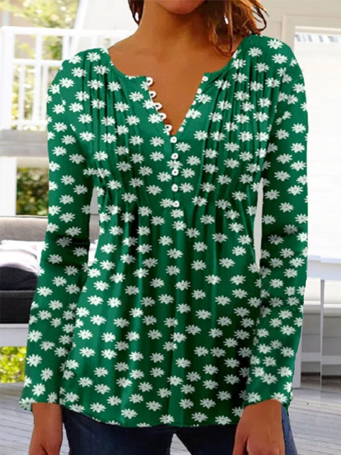 NOUVEAU RICHE Oberteil Damen Baumwollmischung Lässig Alltagslook Dunkelgrün