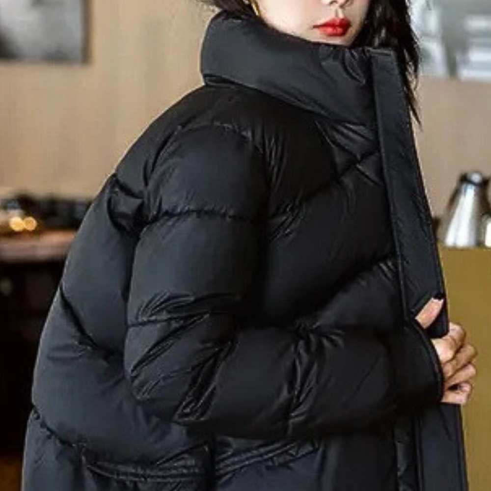 NOUVEAU RICHE Pufferjacke Damen – Warme Winterjacke im modernen Look für Alltag & Ausgang, Schwarz, XS-XL – Amore