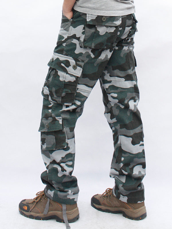 NOUVEAU RICHE Herren Camouflage Militärhose Gerade Schnitt Baumwolle Cargo Pants Mit Seitentaschen Für Komfort Und Stil