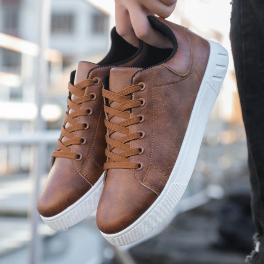 NOUVEAU RICHE Herren Leder-Sneaker Stylische Komfort Poliertes Finish