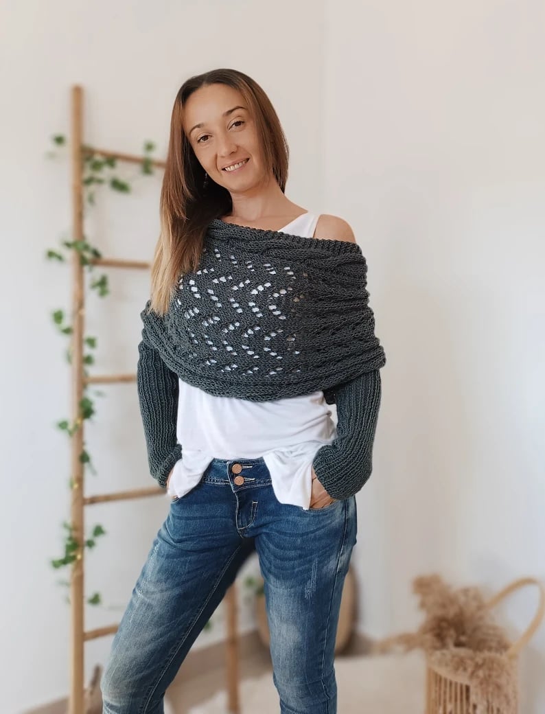 NOUVEAU RICHE Damen Strickschal Bequemer Stil Kuschelige Strickqualität