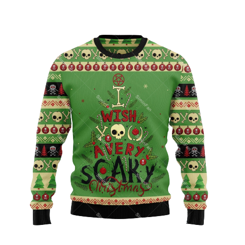 GrungeFest Weihnachtspullover – Ugly Christmas Sweater Herren mit Totenkopf-Print, Pullover im Grunge-Look, S–5XL – Ranches