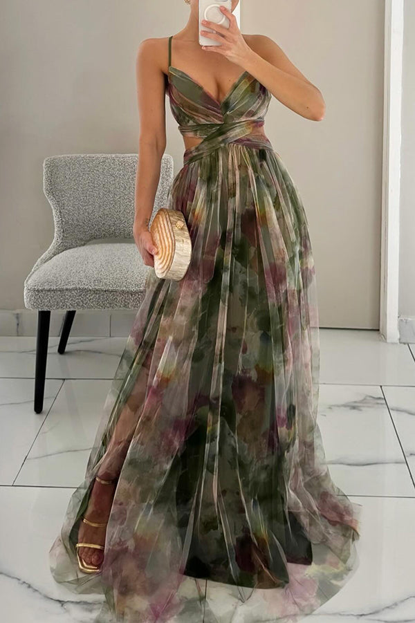 NOUVEAU RICHE Damen Maxikleid Für Hochzeitsgäste Mit V Ausschnitt