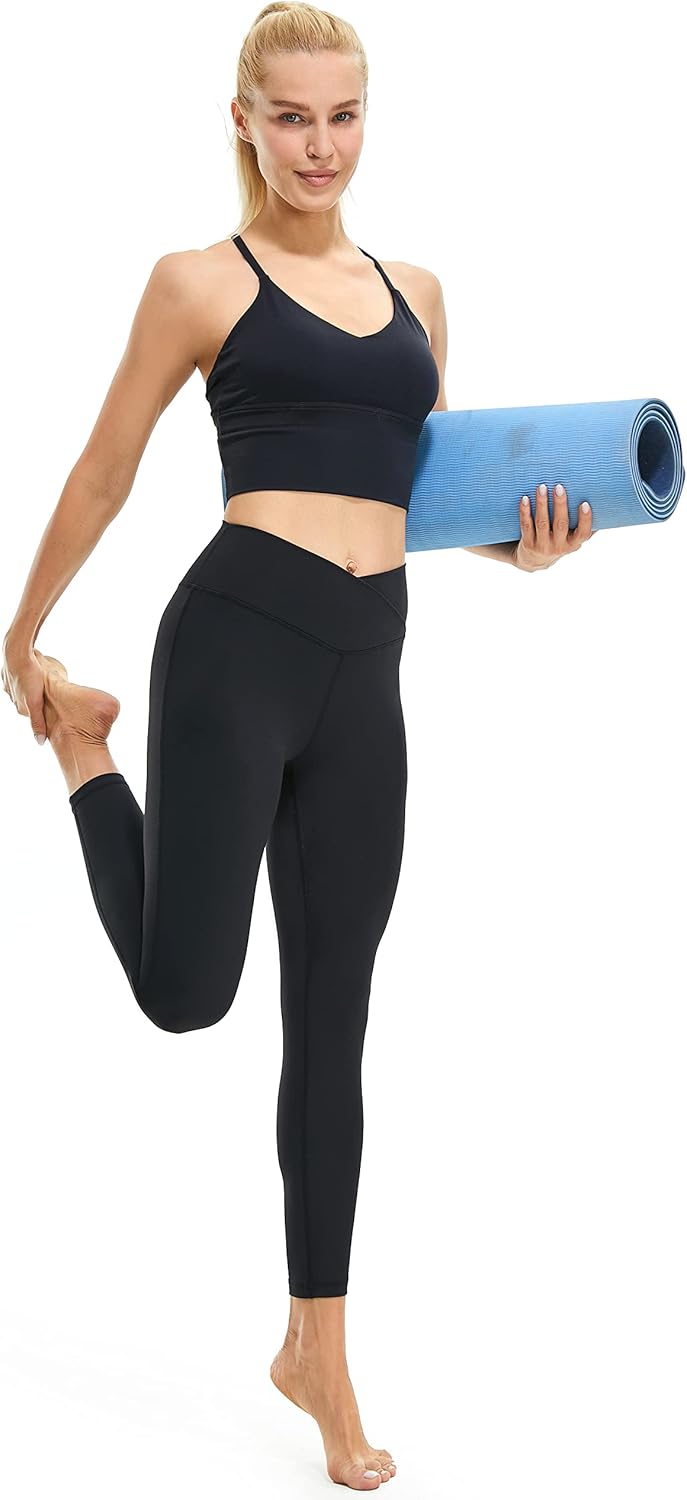 NOUVEAU RICHE Ausgestellte Yoga-Leggings – Flared Leggings Damen mit V-Bund, High Waist Bootcut Yogahose, 9 Farben, XS–2XL – Pamelo VFit