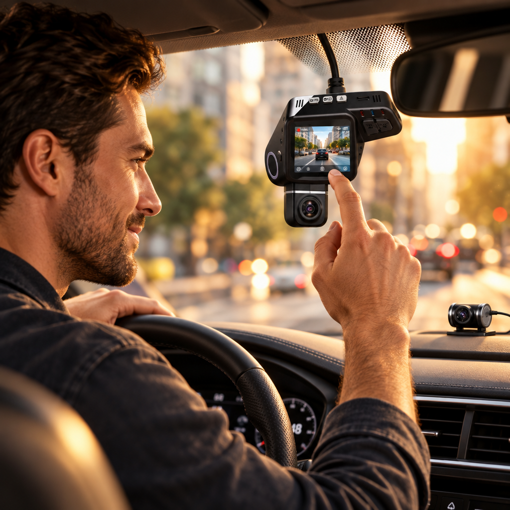NOUVEAU RICHE Diskrete WLAN-Dashcam 1080P – Kleine Autokamera hinter dem Rückspiegel, 170° Weitwinkel, G-Sensor & Loop-Aufnahme