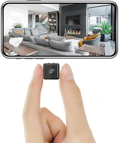NOUVEAU RICHE Kabellose 1080P Mini-WLAN-Überwachungskamera – Überwachungskamera Innen & Aussen mit Nachtsicht, IP65 Wetterfest – SecureView
