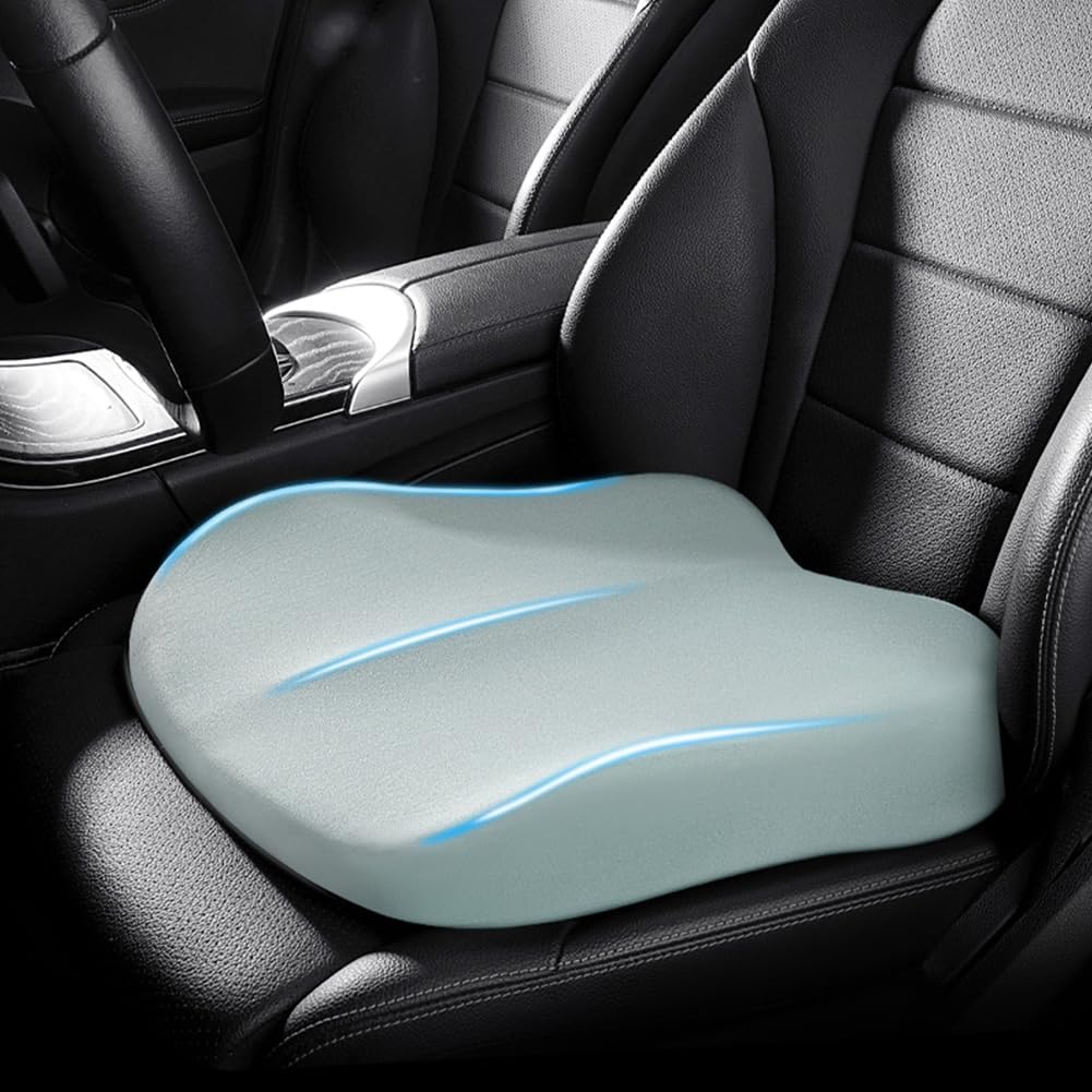 NOUVEAU RICHE Autositzkissen mit Erhöhung 7,6 cm – Sitzerhöhung Auto aus Memory-Schaum, rutschfest, waschbarer Bezug, 5 Farben Blau
