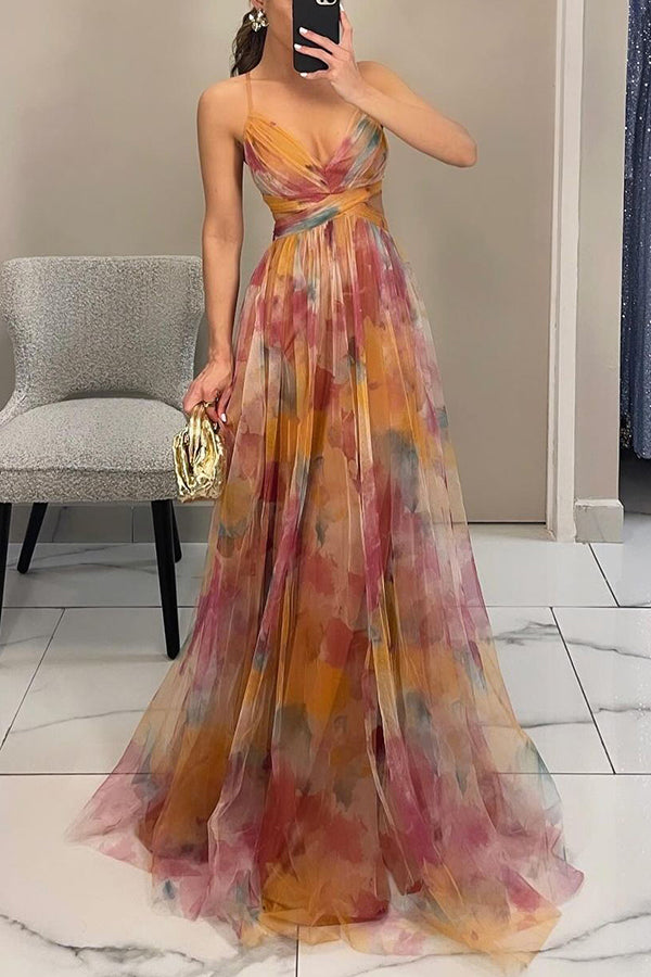 NOUVEAU RICHE Damen Maxikleid Für Hochzeitsgäste Mit V Ausschnitt
