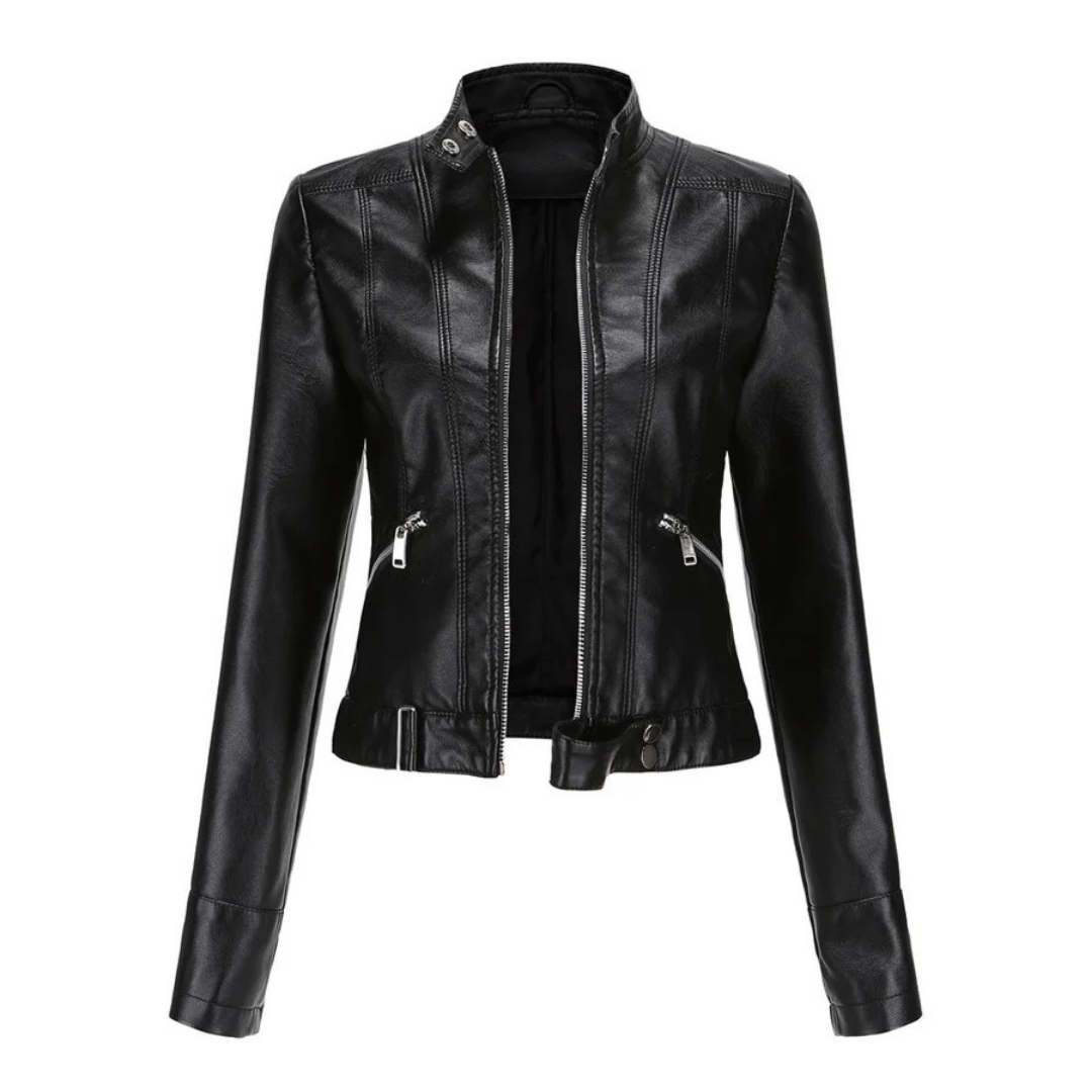 NOUVEAU RICHE Wasserdichte Kurzjacke Damen Langarm Stilvoll Schutz Schwarz