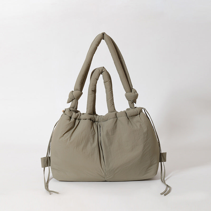 NOUVEAU RICHE Schultertasche Damen Große Alltagstasche Mit Komfortgriffen Khaki