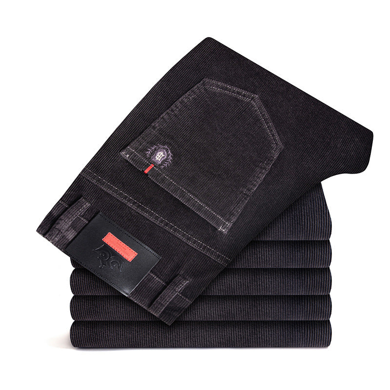 NOUVEAU RICHE Herren Cordhose Schwarz 5 Pocket Stil Mit Stretchkomfort