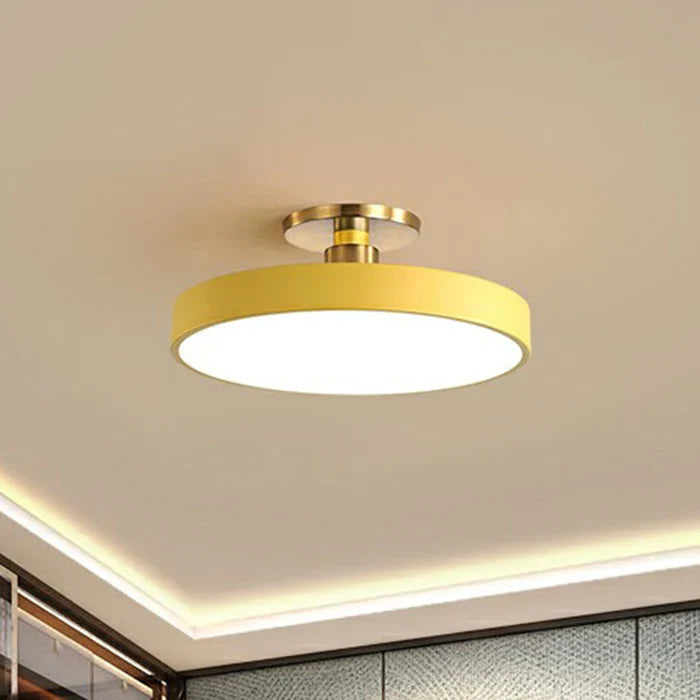 NOUVEAU RICHE LED-Deckenleuchte im nordischen Stil – Runde Deckenlampe für Schlafzimmer & Kinderzimmer, 30, 40 oder 49 cm, 6 Farben – NordicaGlow Gelb
