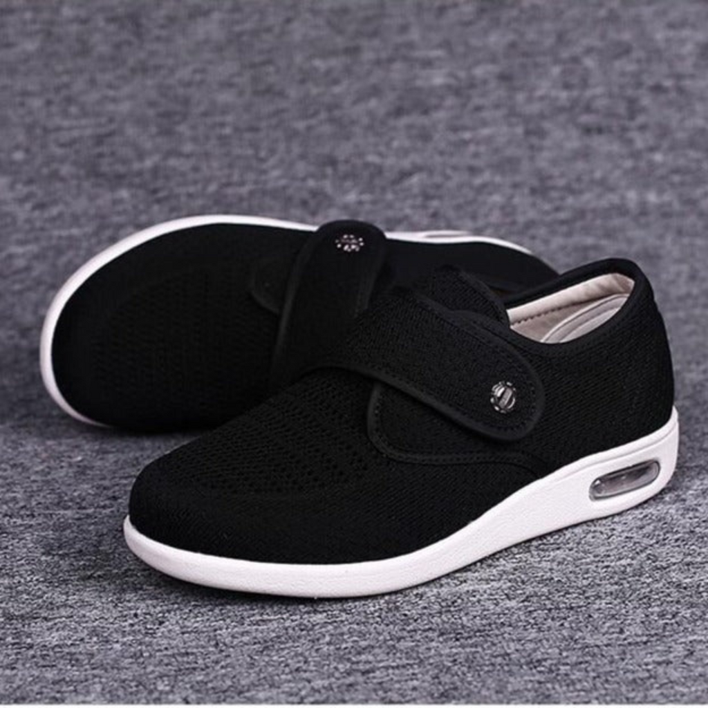 NOUVEAU RICHE Zahara | Trendy Breite Diabetische Schuhe Schwarz
