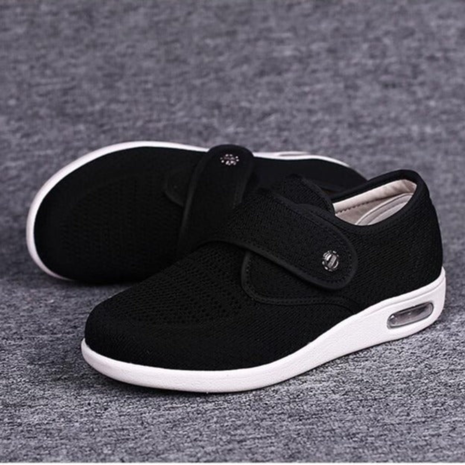 NOUVEAU RICHE Zahara | Trendy Breite Diabetische Schuhe Schwarz
