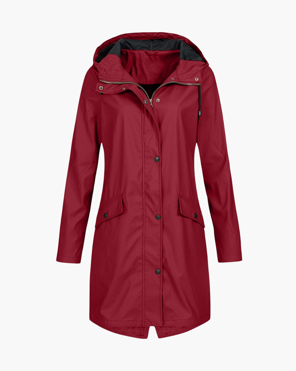 NOUVEAU RICHE Langer Regenmantel Parka mit wasserabweisender Beschichtung Rot