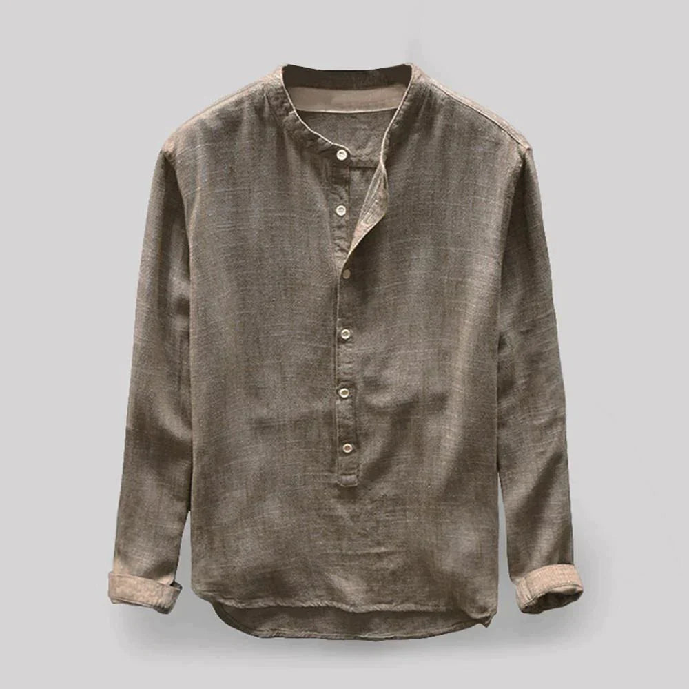 NOUVEAU RICHE Gavi - Klassische Oxford Herrenbluse Khaki