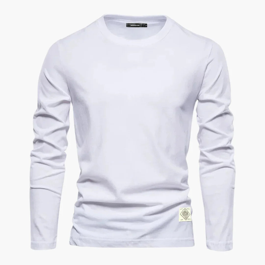NOUVEAU RICHE Langarmshirt Herren Tailliert Elegant Vielseitig Für Büro Weiß