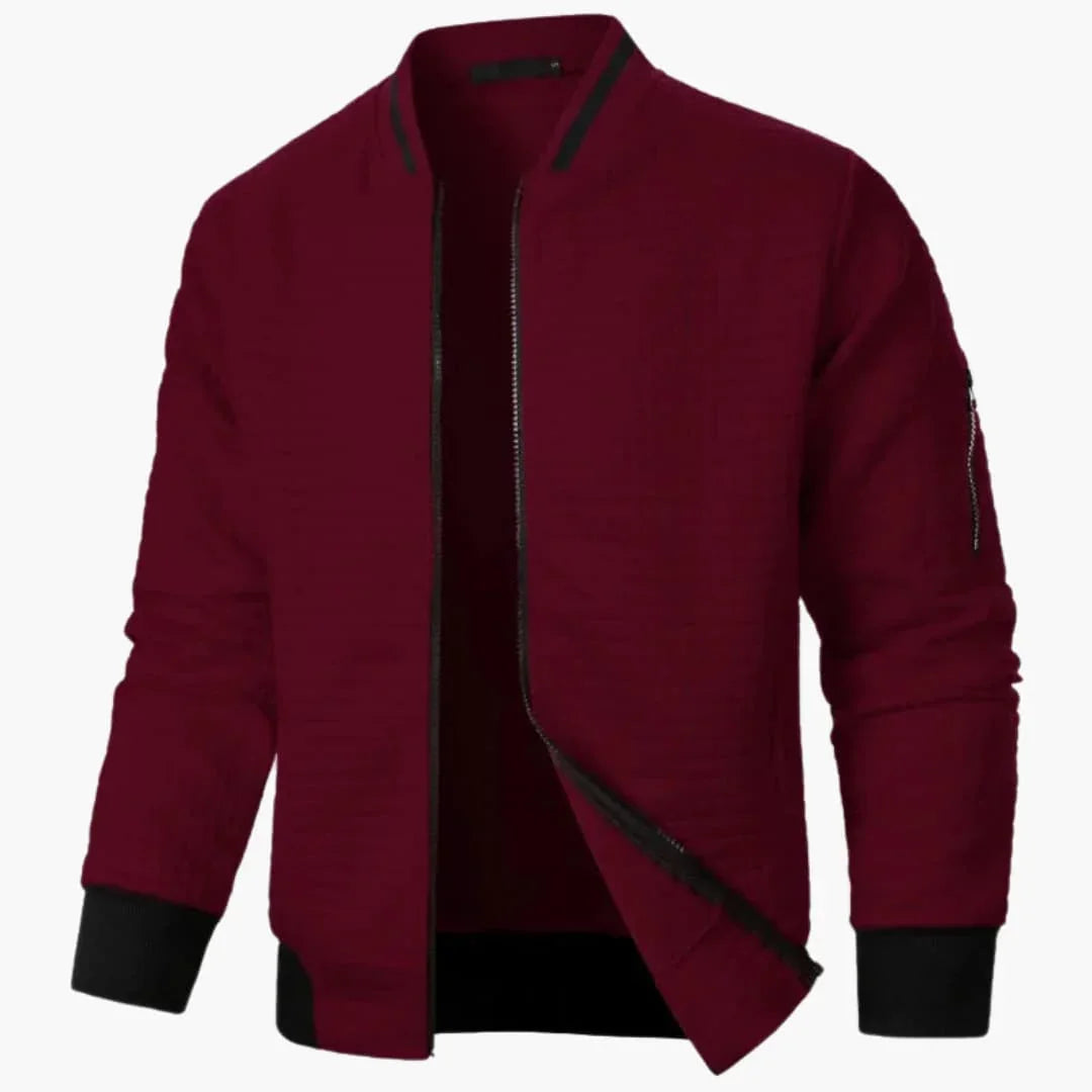 NOUVEAU RICHE Gepolsterte Herren Winterjacke Mit Wattierter Füllung Weinrot