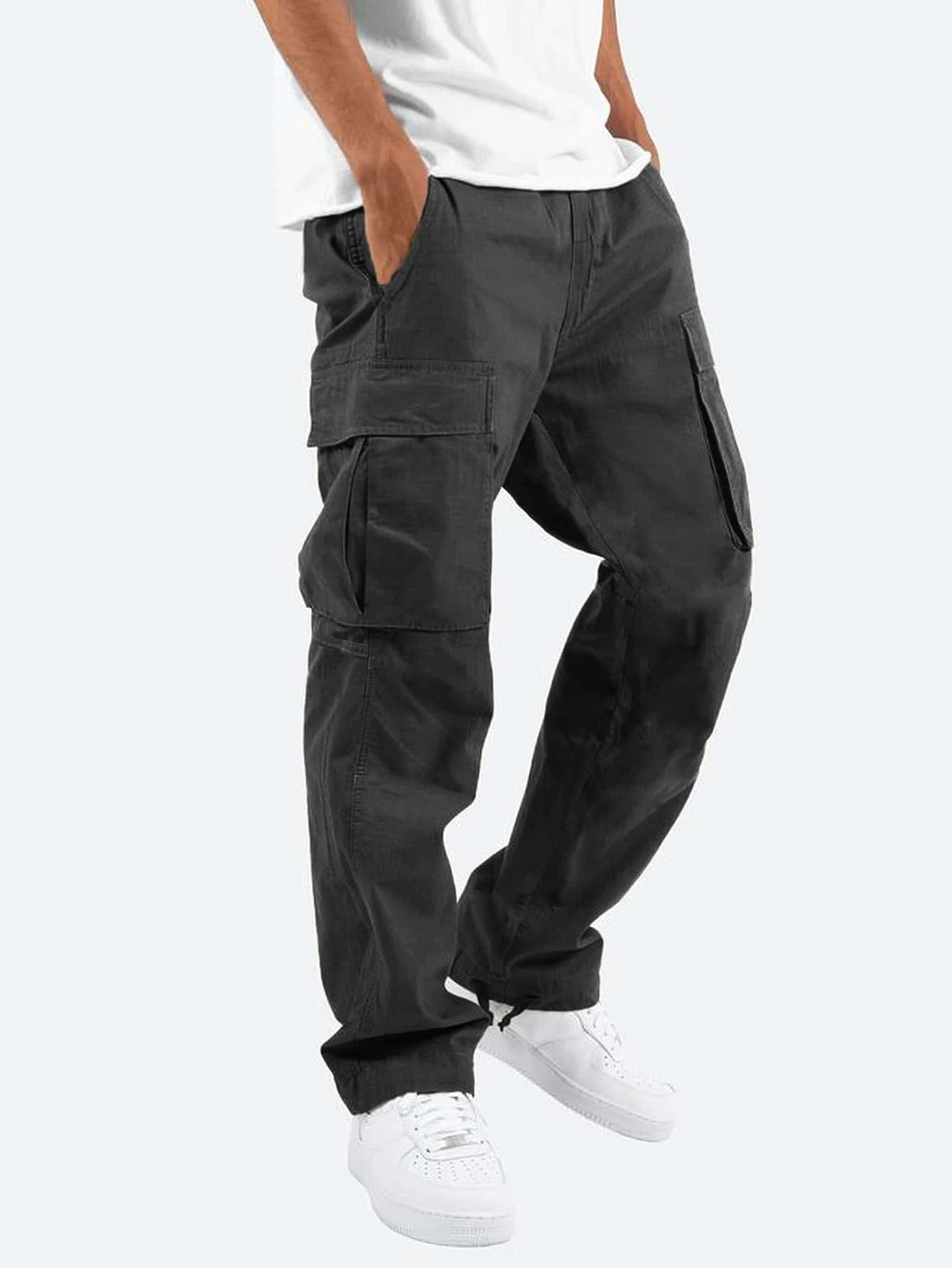 NOUVEAU RICHE Cargo Hose Alltagskomfort Weiches Material Bequem Für Herren Schwarz