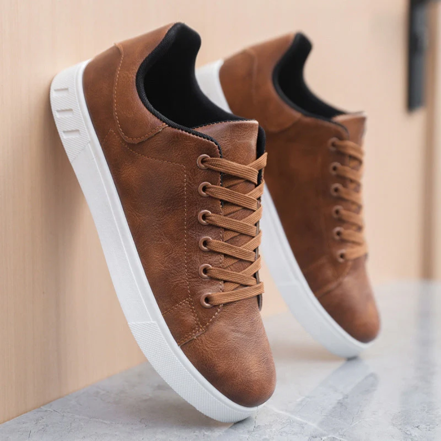 NOUVEAU RICHE Herren Leder-Sneaker Stylische Komfort Poliertes Finish