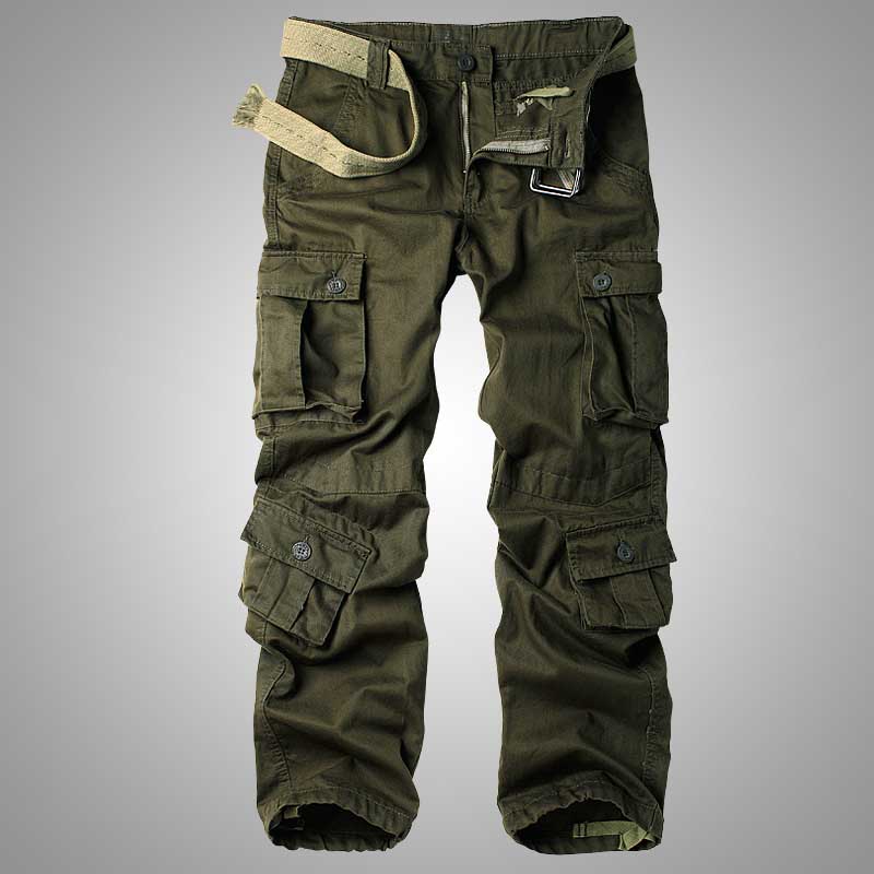 NOUVEAU RICHE Militärische Baggy Hosen Mit 8 Taschen Cargo Hosen Aus 100 Prozent Baumwolle Robuste Und Wasserabweisende Multifunktionale Hosen Für Herren Mit Lockere Passform Und Gerade Beine Armeegrün