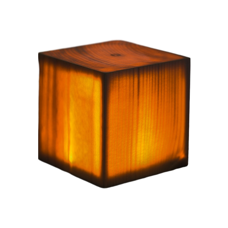 NOUVEAU RICHE Stilvolle LED-Tischlampe – Kabellose Akku Nachttischlampe in Holzoptik, Touch-Dimmbar, 3 Formen – WoodGlow
